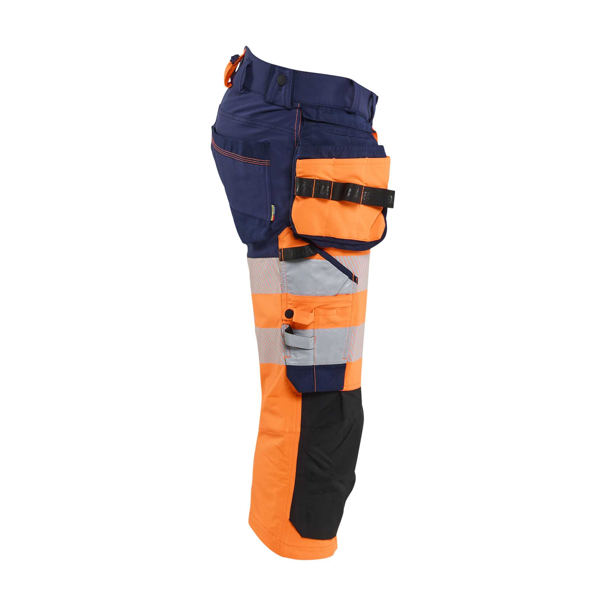 BLAKLADER 11231648 HI VIS PIRATE TROUSERS 4 WAY STRETCH Hi Vis Reflective Work Pirate Bermuda Men - double weave